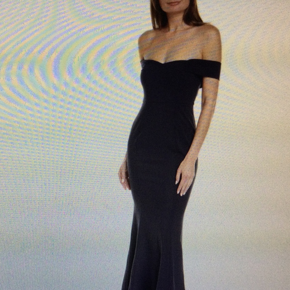 Off the shoulder evening dress